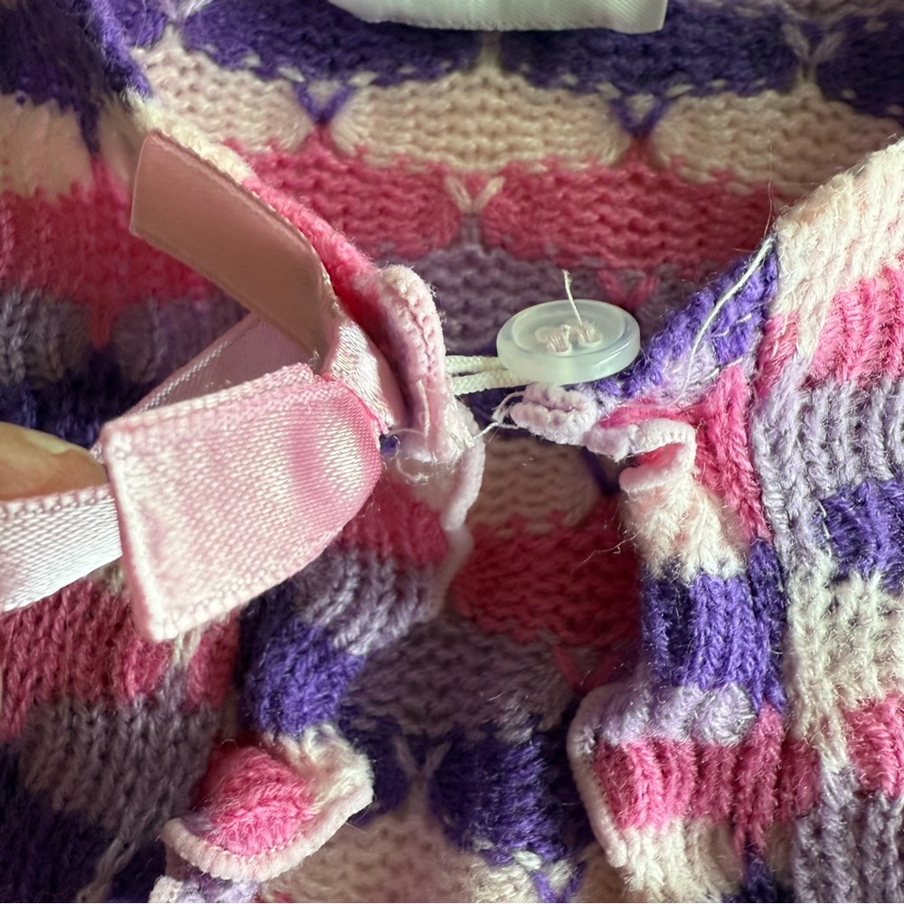 Little Lass Pink & Purple 3 Pc Kids Matching Jeans Set Cami Cardigan Size 24 Mo - Picture 7 of 16